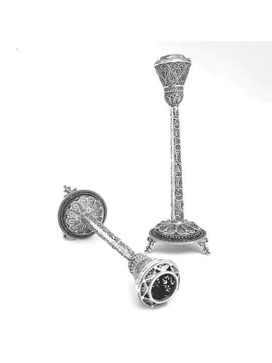 Chandeliers en filigrane yéménite argenté de taille moyenne, cadeaux de Pâque, Isra