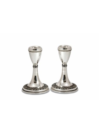 Sterling Silver Ornate Filigree Candlesticks In Vi , Passover Gifts ,