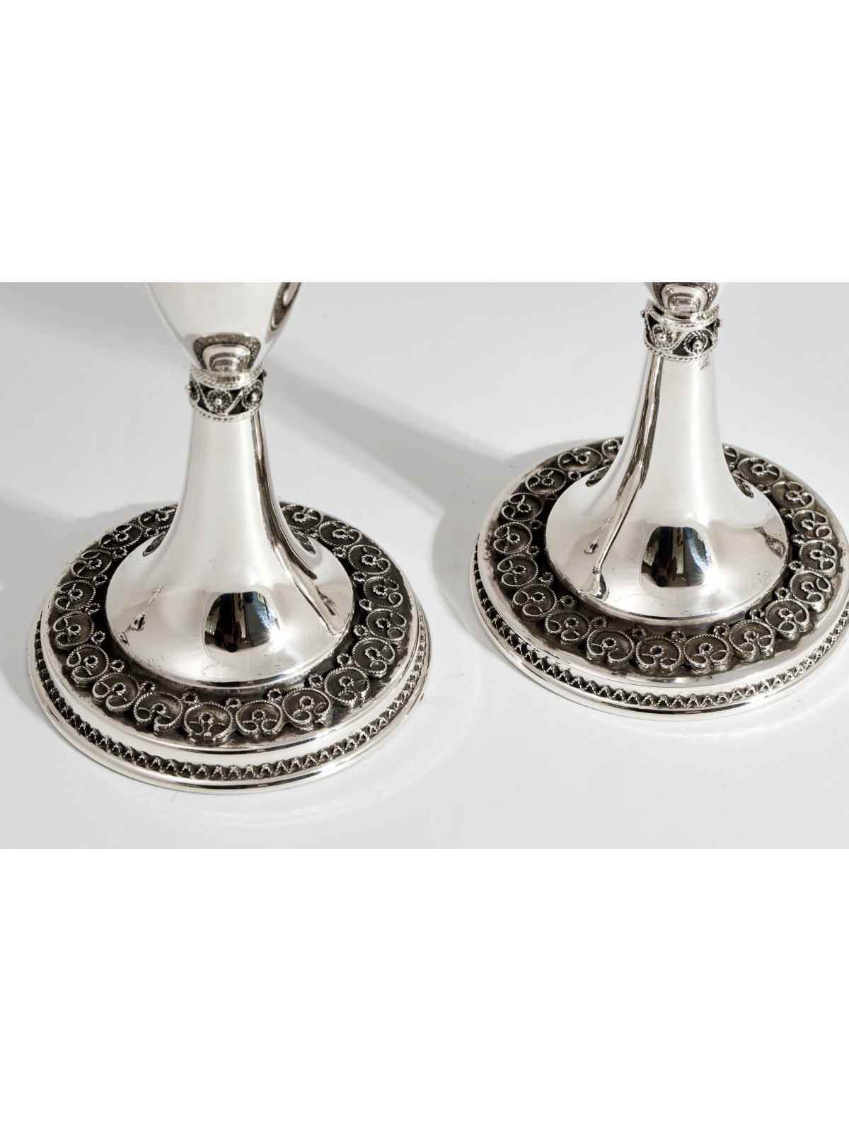 Sterling Silver Ornate Filigree Candlesticks In Vi , Passover Gifts ,