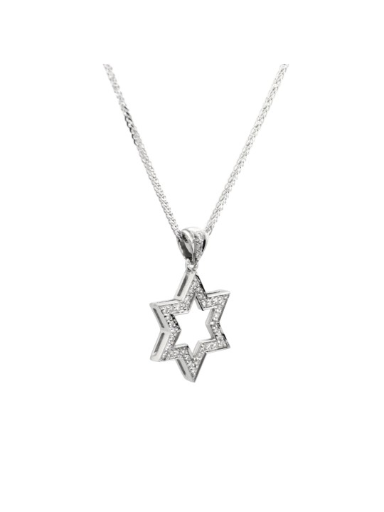 Diamant Étoile de David Pendentif Double Finition Chic , Cadeaux Tu B'Av , Israe