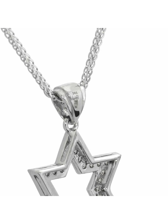 Diamant Étoile de David Pendentif Double Finition Chic , Cadeaux Tu B'Av , Israe