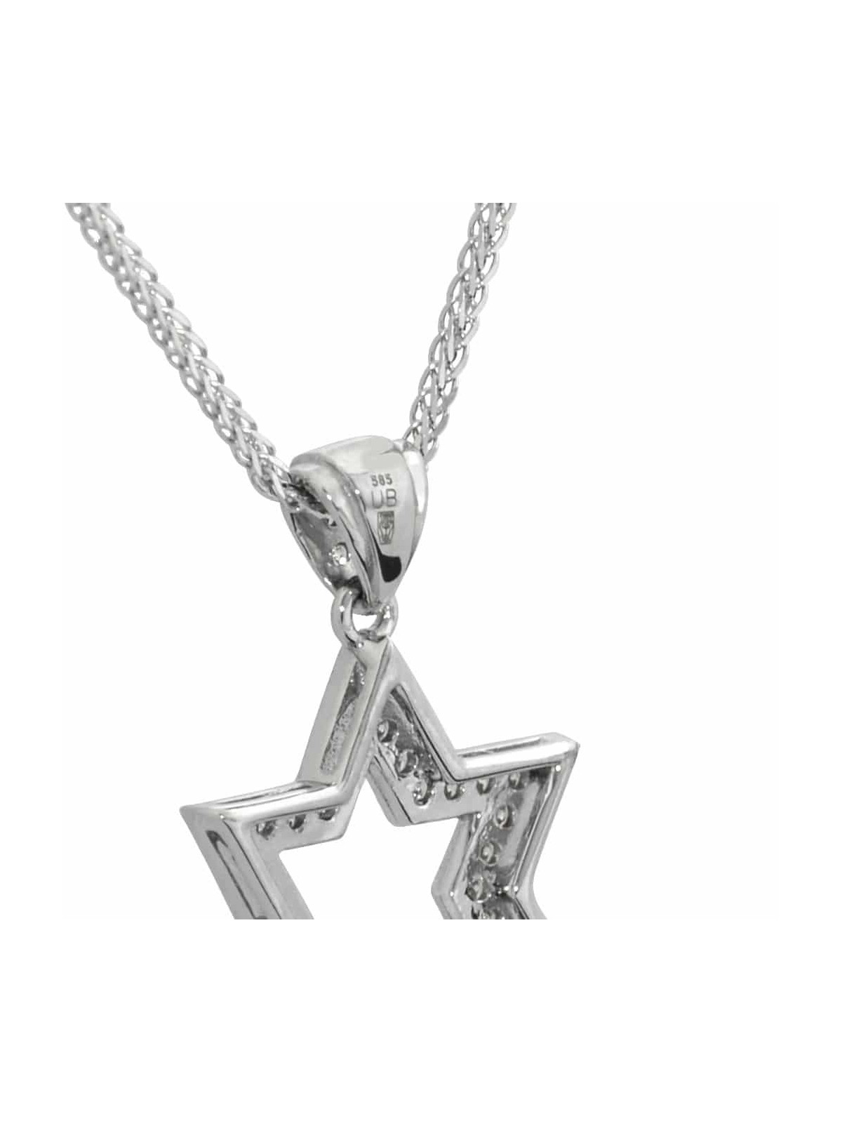 Diamant Étoile de David Pendentif Double Finition Chic , Cadeaux Tu B'Av , Israe