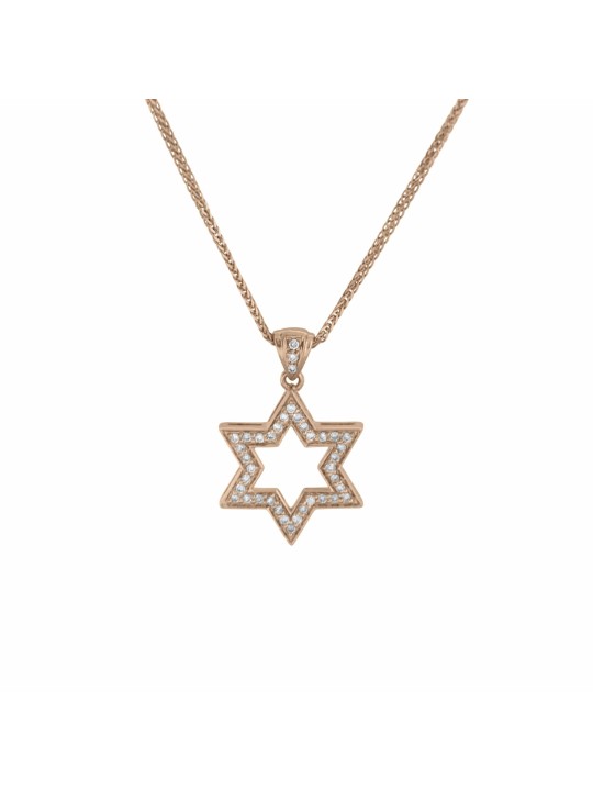 Diamants uniques et pendentif étoile de David en or, cadeaux Tu B'Av, Israël