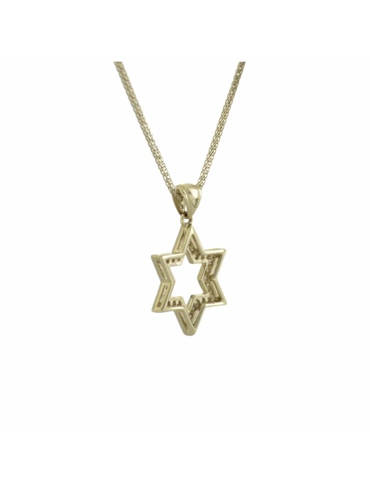 Diamants uniques et pendentif étoile de David en or, cadeaux Tu B'Av, Israël