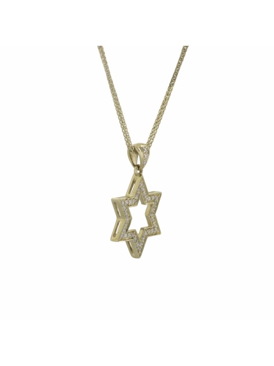 Diamants uniques et pendentif étoile de David en or, cadeaux Tu B'Av, Israël