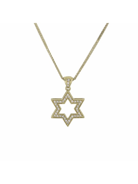 Diamants uniques et pendentif étoile de David en or, cadeaux Tu B'Av, Israël