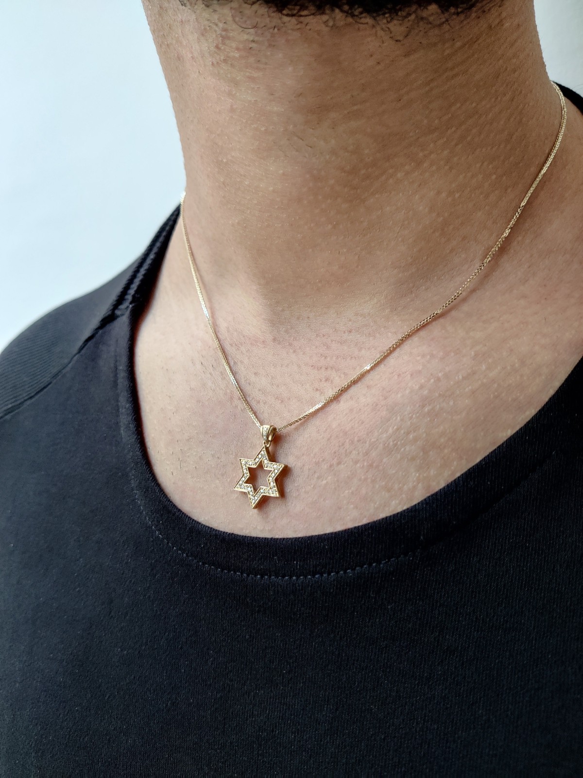 Diamants uniques et pendentif étoile de David en or, cadeaux Tu B'Av, Israël