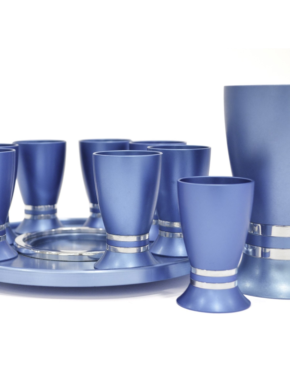 Modern Liquor Set Aluminum Rounded Shape , Jewish Wedding Gifts , Isra