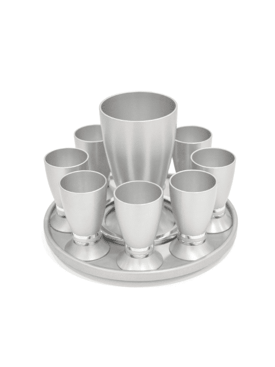 Modern Liquor Set Aluminum Rounded Shape , Jewish Wedding Gifts , Isra