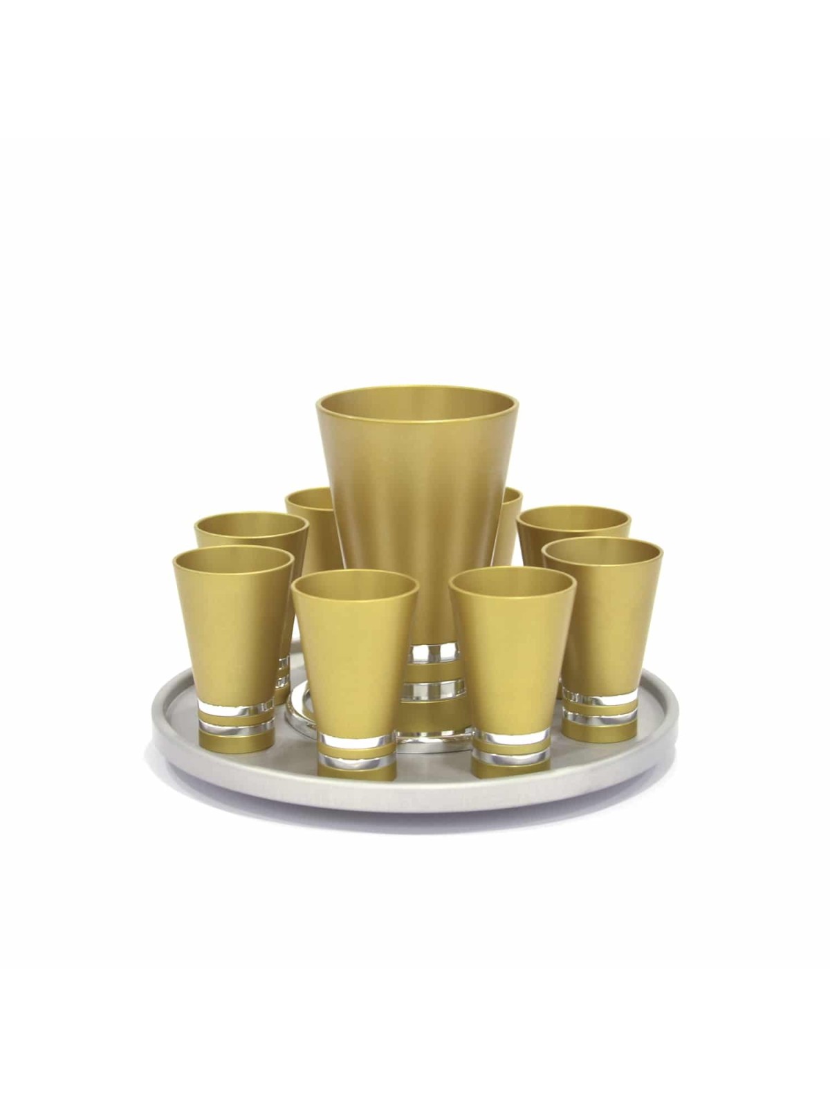 Ensemble de 6 ou 8 liqueurs d'or modernes en aluminium, cadeaux de mariage juifs, Israël