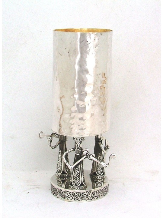 Figurines Klezmer en argent, coupe de Kiddush avec jambon, cadeaux de Pâque,