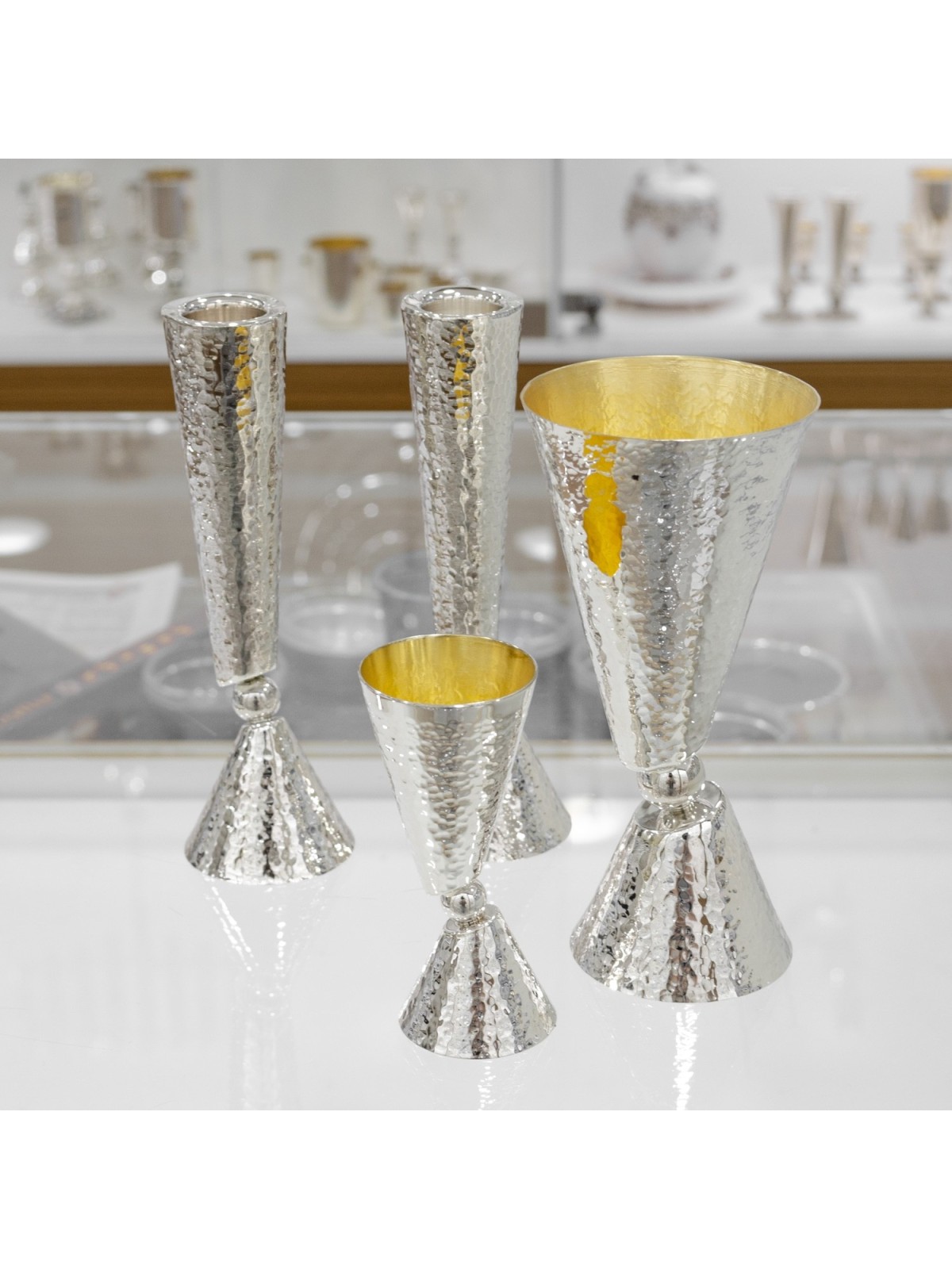 Chandeliers uniques en argent sterling martelé, cadeaux de Pâque, Israël