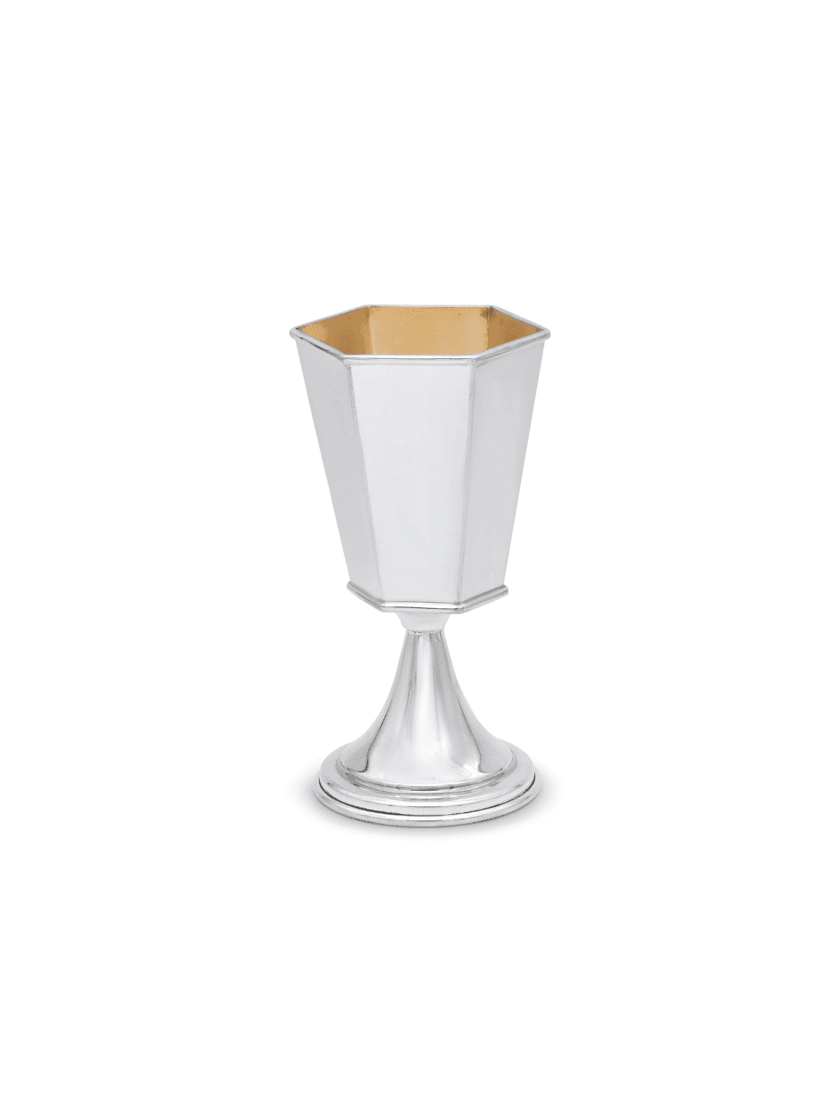 Sterling Silver Cup for Kiddush with Geometric Pat , Modern Kiddush Cu