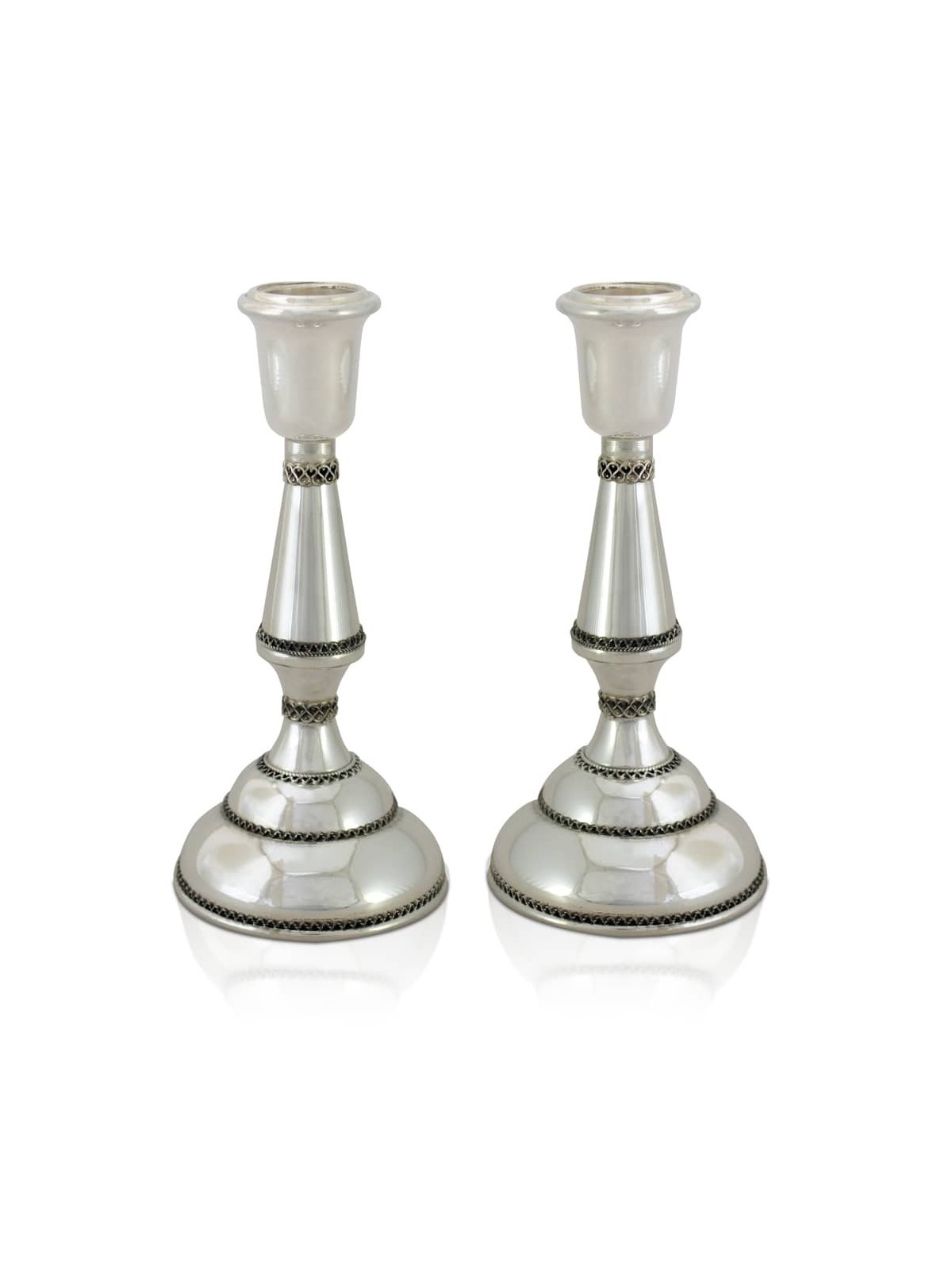 Sterling Silver & Filigree Rim Medium Candle Holde , Passover Gifts ,