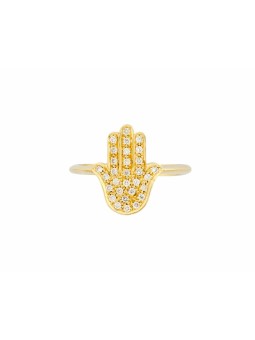 Superbe bague Hamsa en or 14 carats et diamants, cadeaux Tu B'Av, Ju israélien