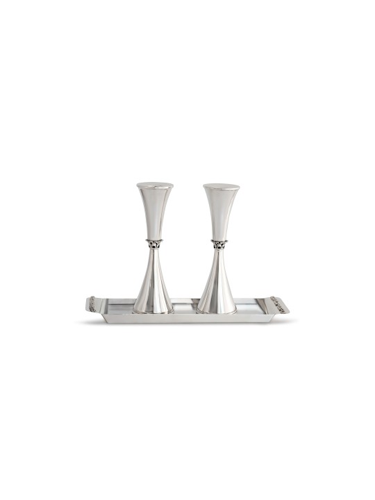 Traditional Sterling Silver Candlesticks with Fili , Passover Gifts ,