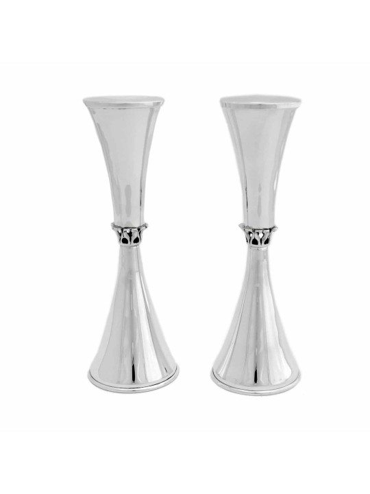 Traditional Sterling Silver Candlesticks with Fili , Passover Gifts ,