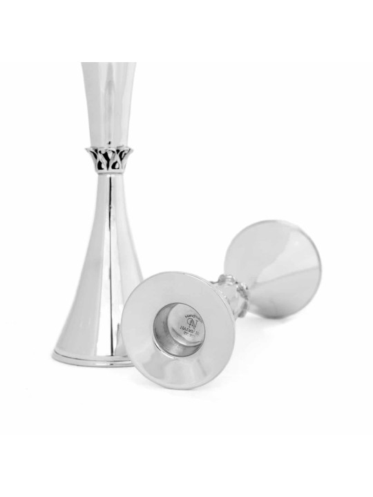 Traditional Sterling Silver Candlesticks with Fili , Passover Gifts ,