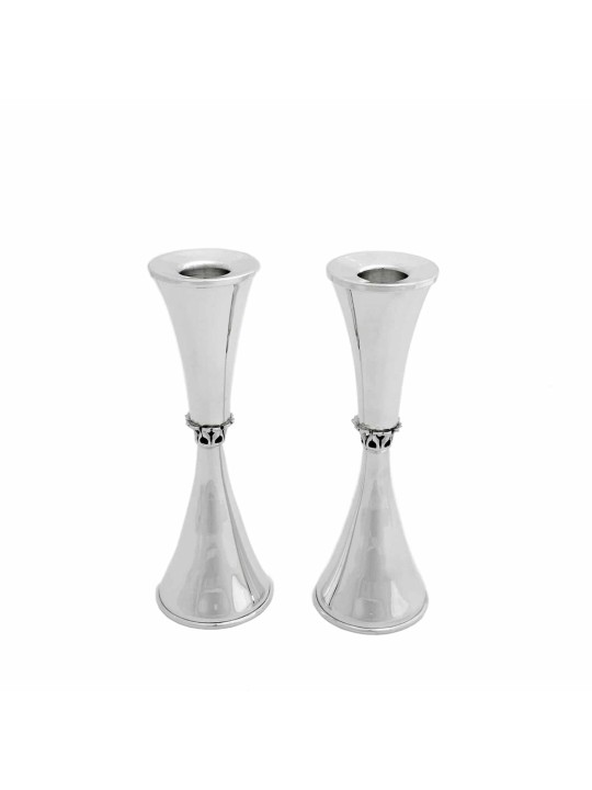 Traditional Sterling Silver Candlesticks with Fili , Passover Gifts ,