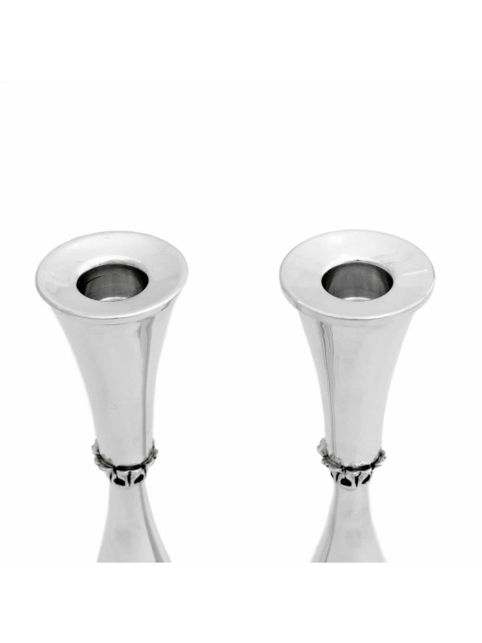 Traditional Sterling Silver Candlesticks with Fili , Passover Gifts ,
