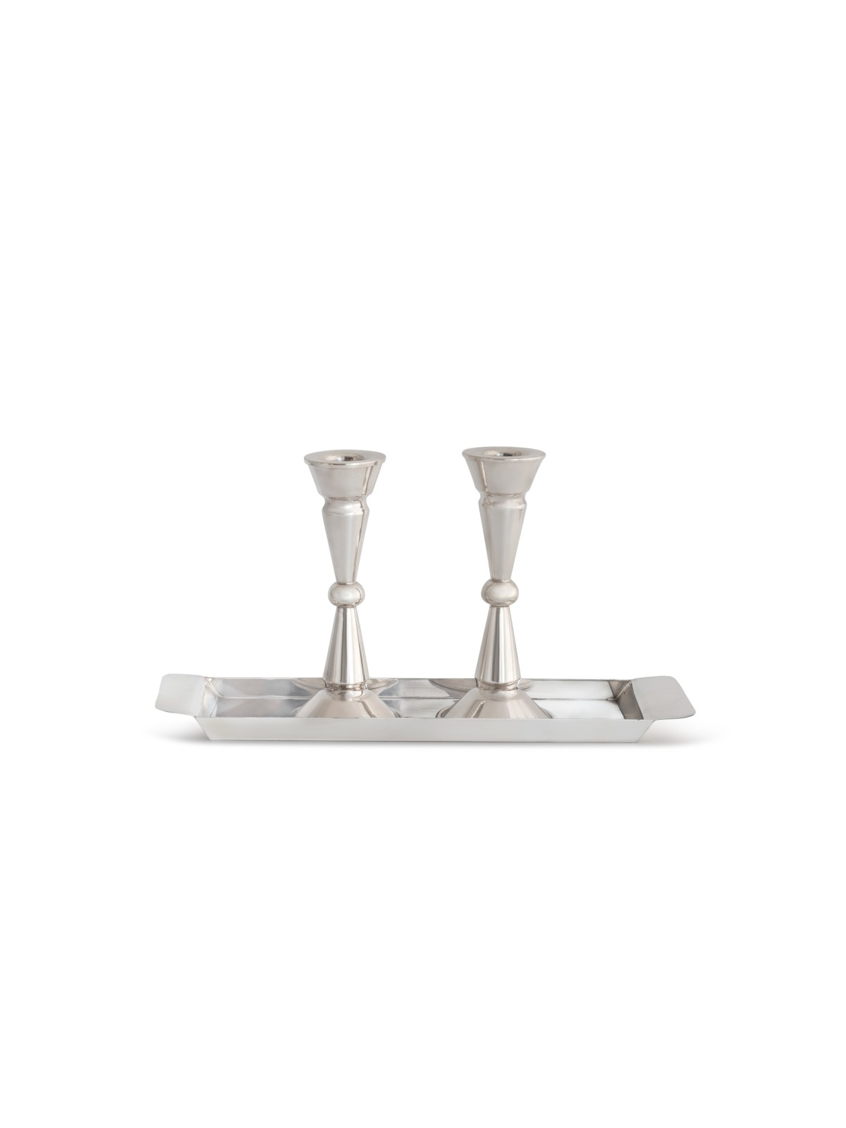 Modern Sterling Silver Candlesticks and Tray , Sterling Silver Candles
