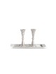 Chandeliers et plateau modernes en argent sterling, bougies en argent sterling