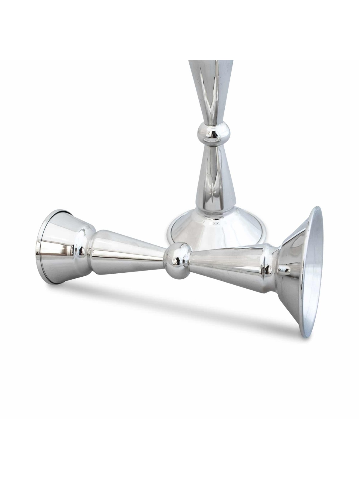 Chandeliers et plateau modernes en argent sterling, bougies en argent sterling