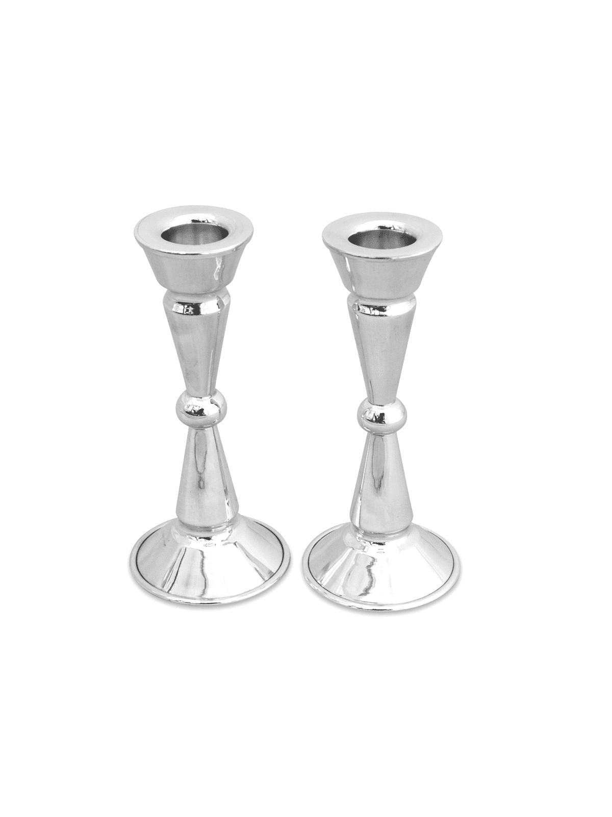 Chandeliers et plateau modernes en argent sterling, bougies en argent sterling