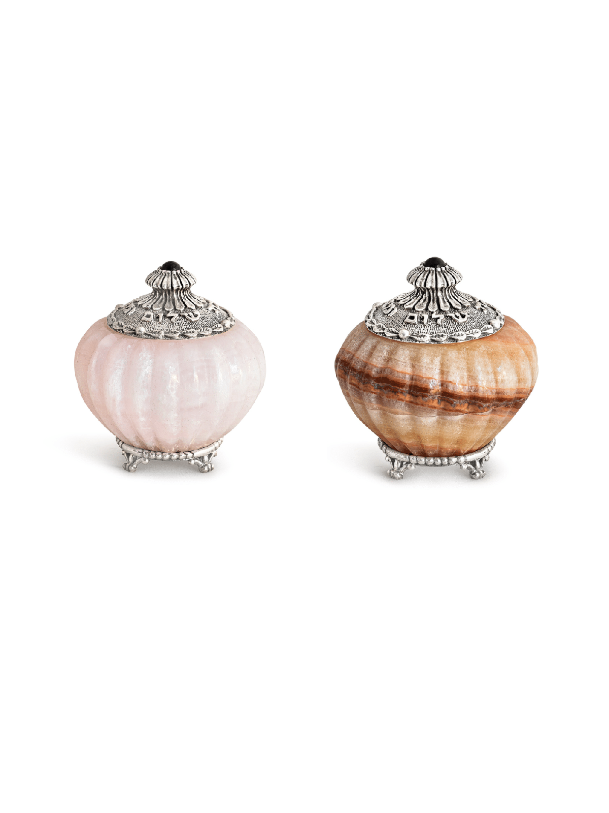 Royal Pink Onyx & Silver Salt Shaker , Jewish Housewarming , Israeli J