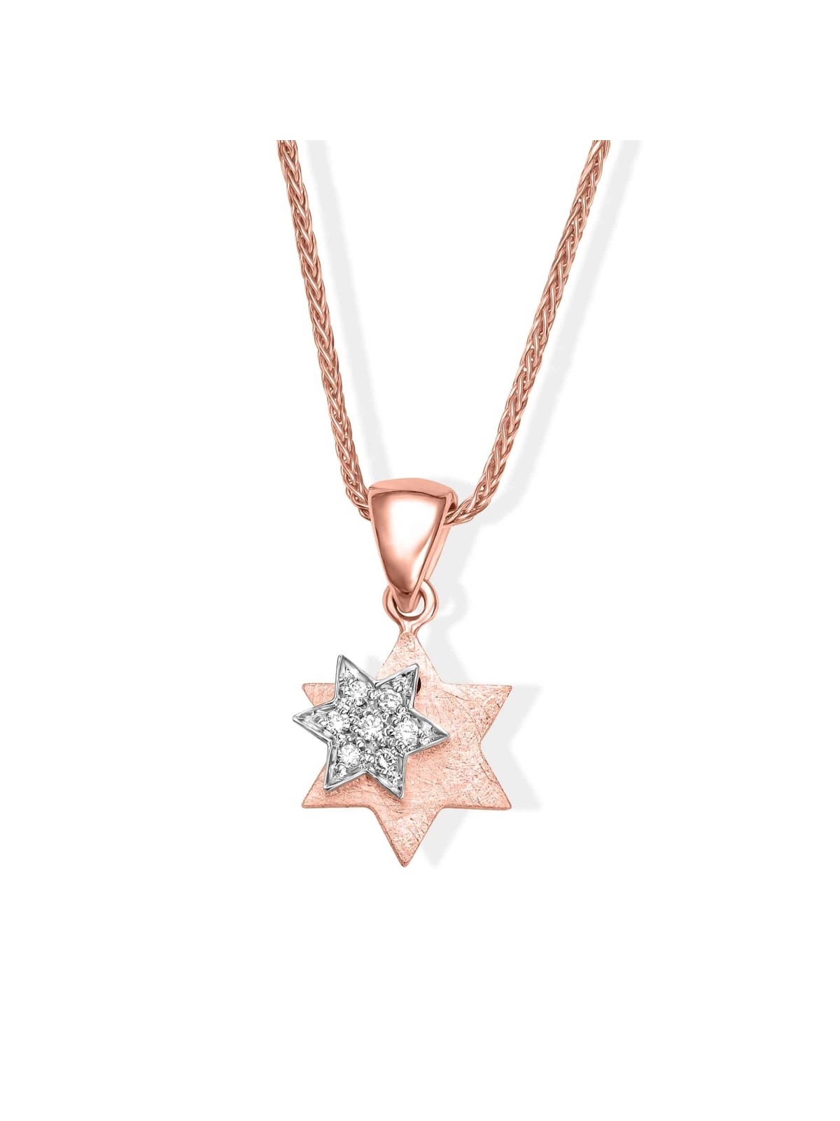 Grand pendentif Magen David en or 14 carats à deux couches avec R, cadeaux Tu B'Av, I