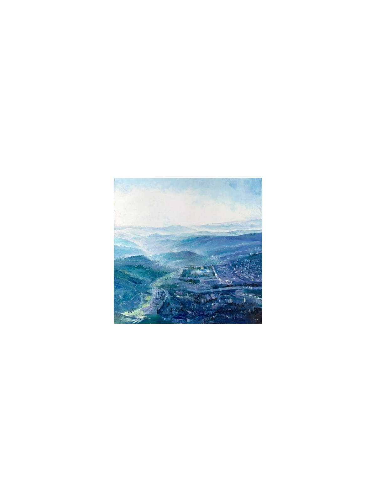 Peinture colorée unique du paysage de Jérusalem dans , Cadeaux Tu B'Av , I