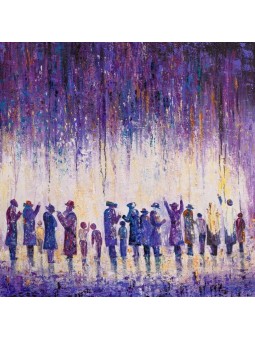 Prières Kotel en impression de peinture violette, cadeaux Tu B'Av, Judaï israélien