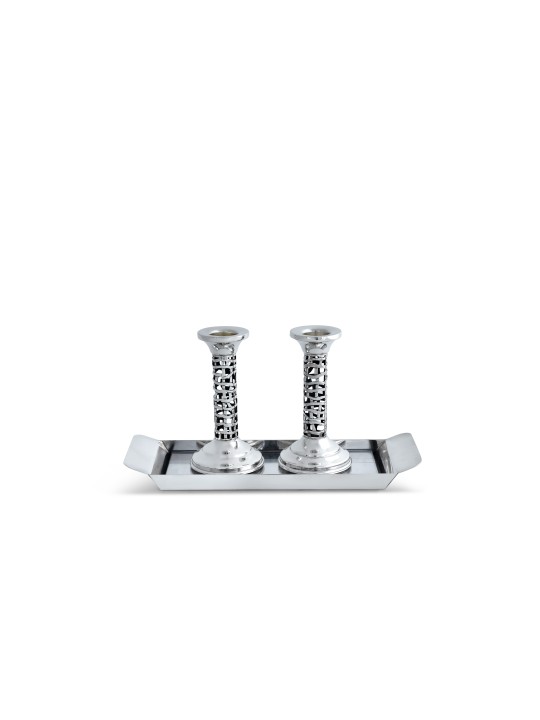 Bougeoirs en argent uniques avec bénédiction, cadeaux de Pâque, israéliens