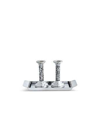 Bougeoirs en argent uniques avec bénédiction, cadeaux de Pâque, israéliens