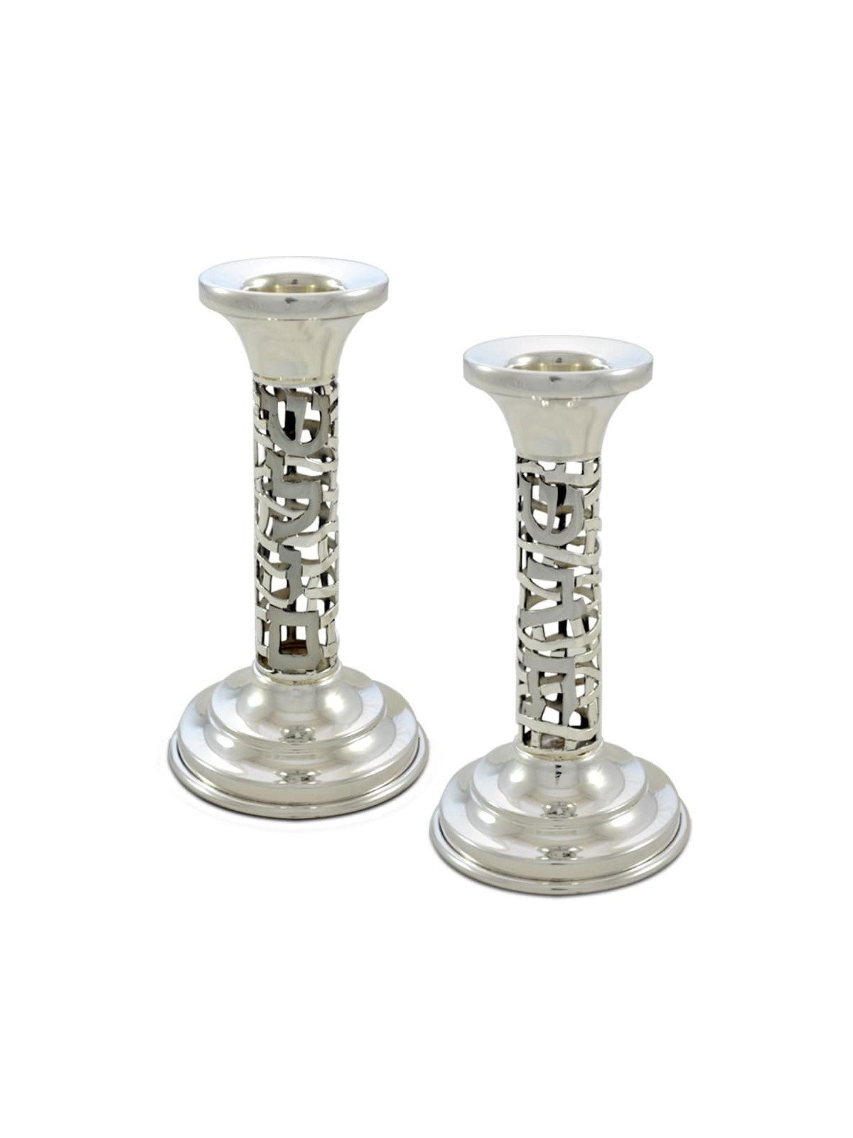 Bougeoirs en argent uniques avec bénédiction, cadeaux de Pâque, israéliens