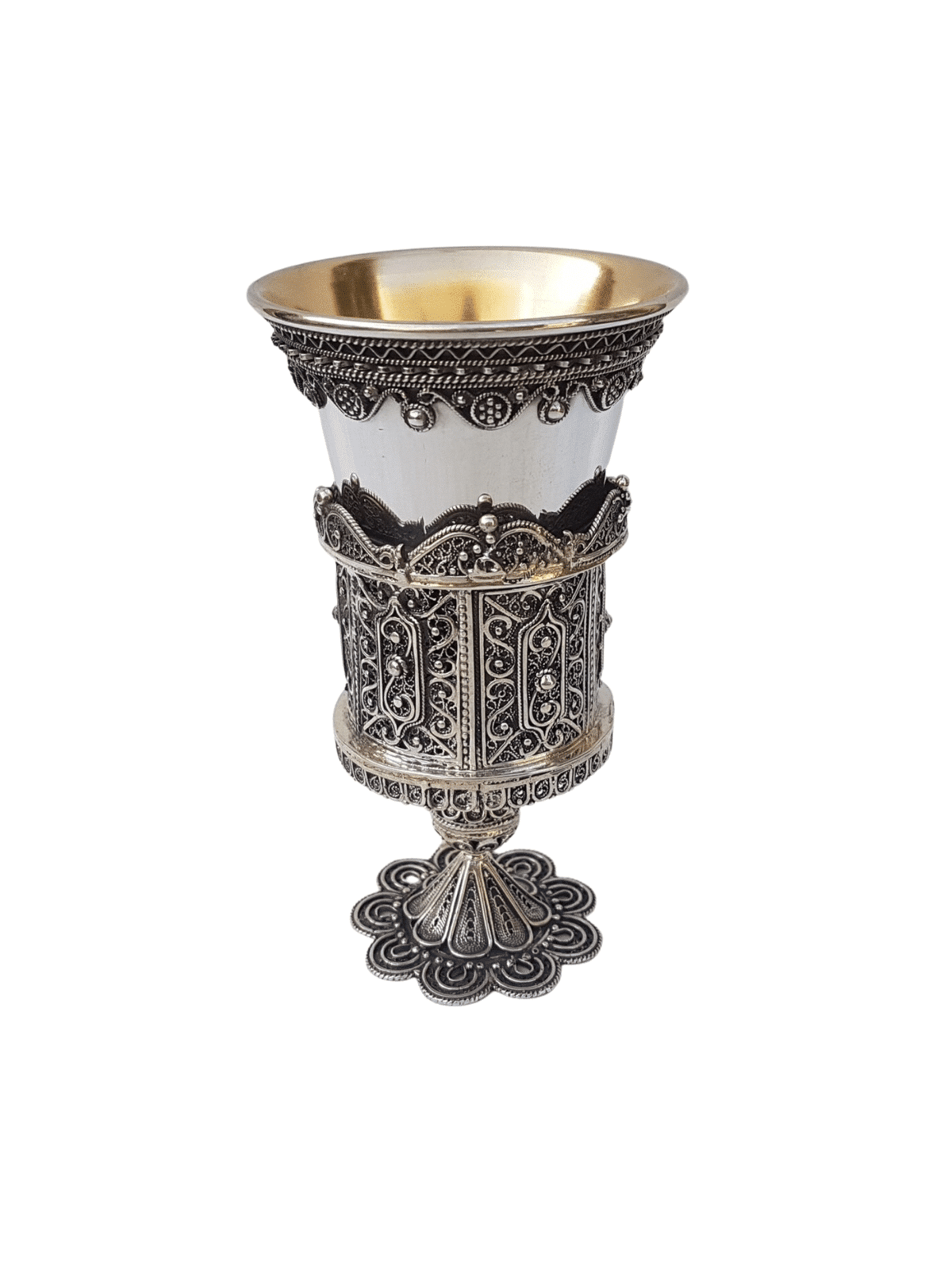 Unique Two Parts Sterling Silver Kiddush Cup , Passover Gifts , Israel