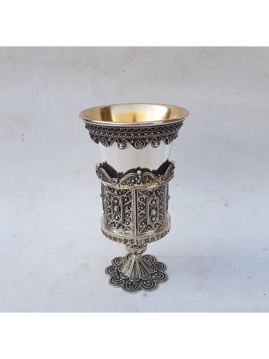 Unique Two Parts Sterling Silver Kiddush Cup , Passover Gifts , Israel