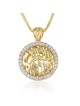 Pendentif en or incrusté israélien Shema jaune avec D , Cadeaux Tu B'Av , I
