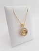 Pendentif en or incrusté israélien Shema jaune avec D , Cadeaux Tu B'Av , I
