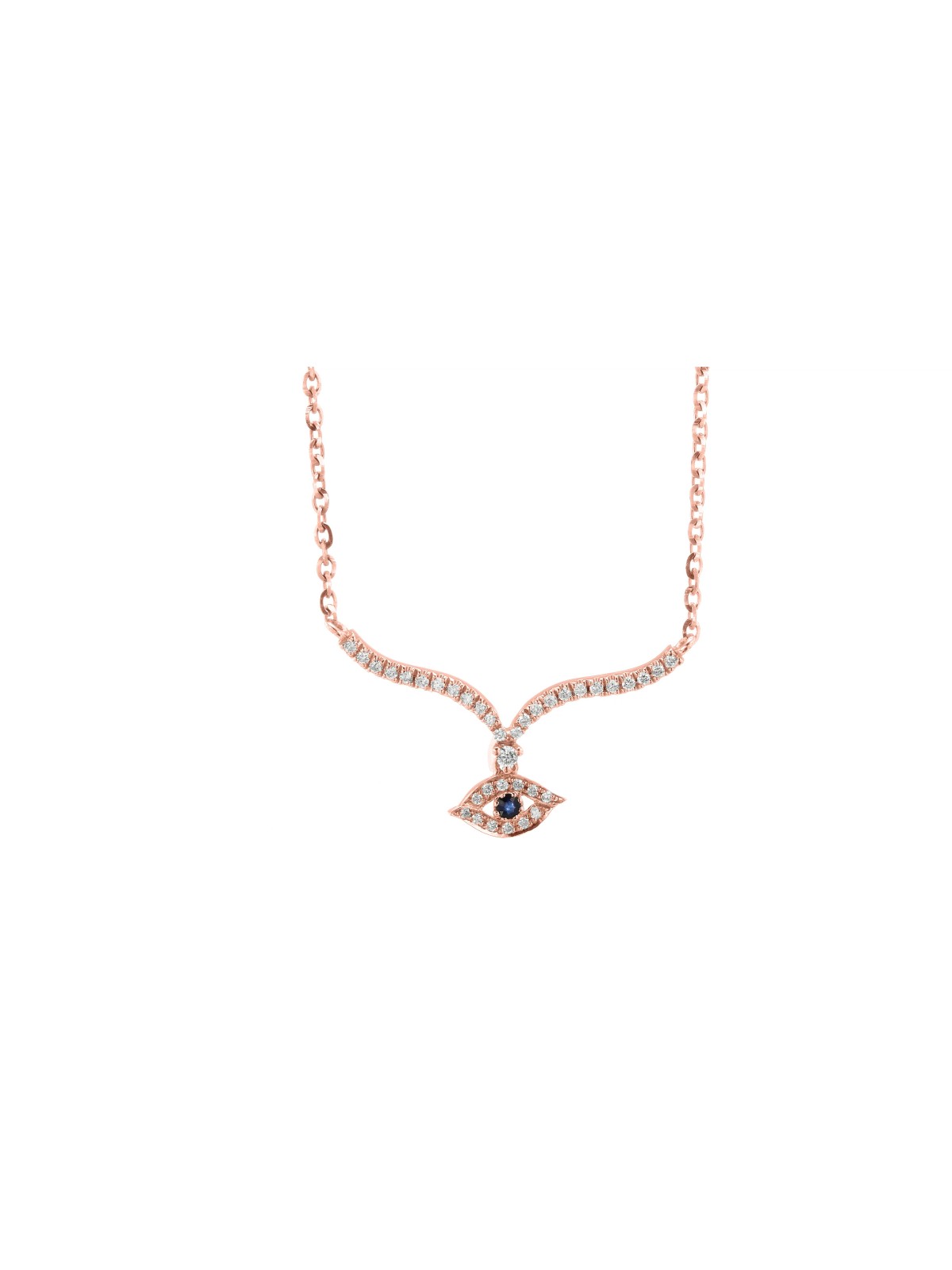Superbe collier mauvais œil en or 14 carats avec un vrai diamètre, ajoutez une chaîne 14 carats, I