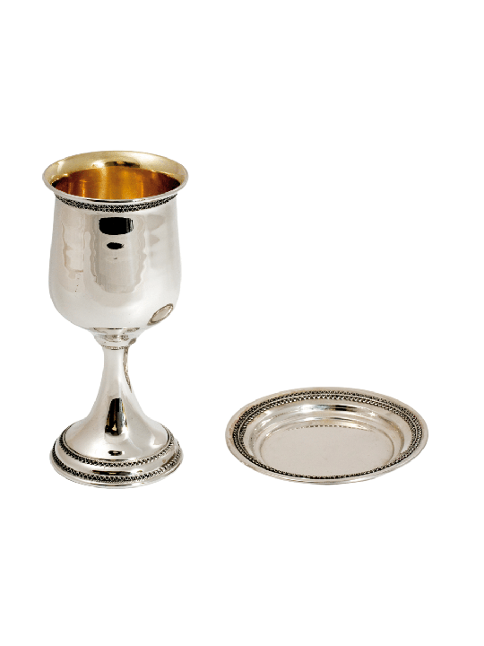 Large Luxury Wedding Kiddush Cup Made From Sterlin , Kiddush Cups , Is