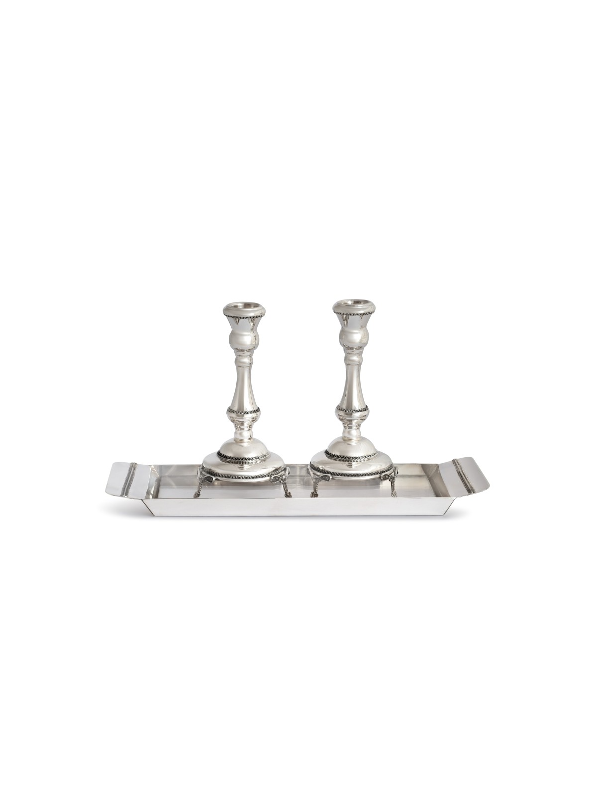 Silver Filigree Candle Holders with Legs , Passover Gifts , Israeli Ju