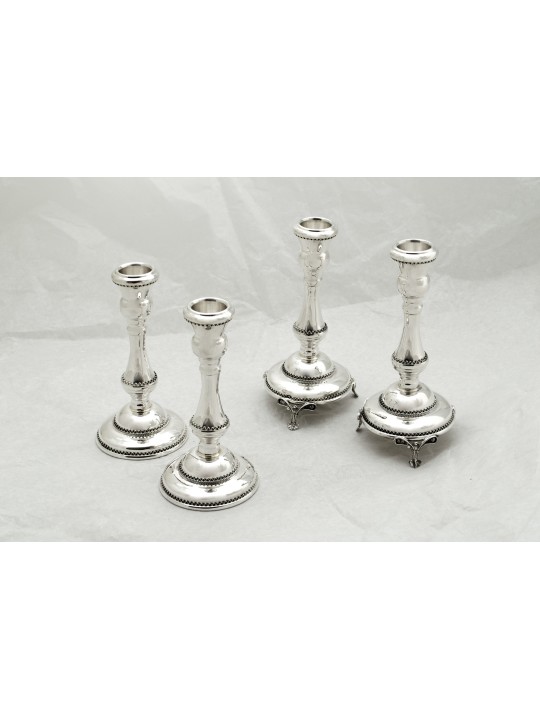 Silver Filigree Candle Holders with Legs , Passover Gifts , Israeli Ju