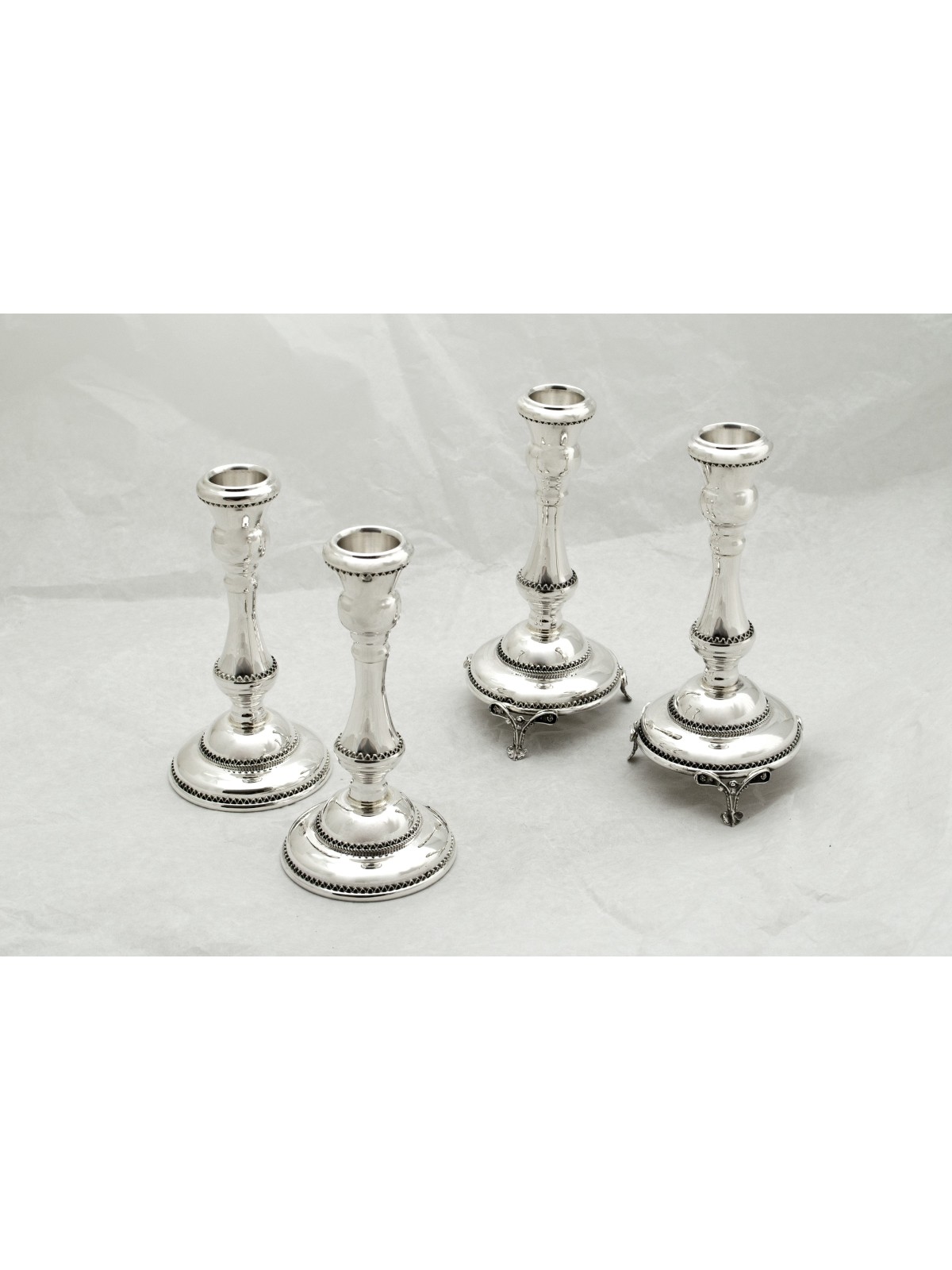 Bougeoirs en filigrane d’argent avec jambes, cadeaux de Pâque, Ju israélien
