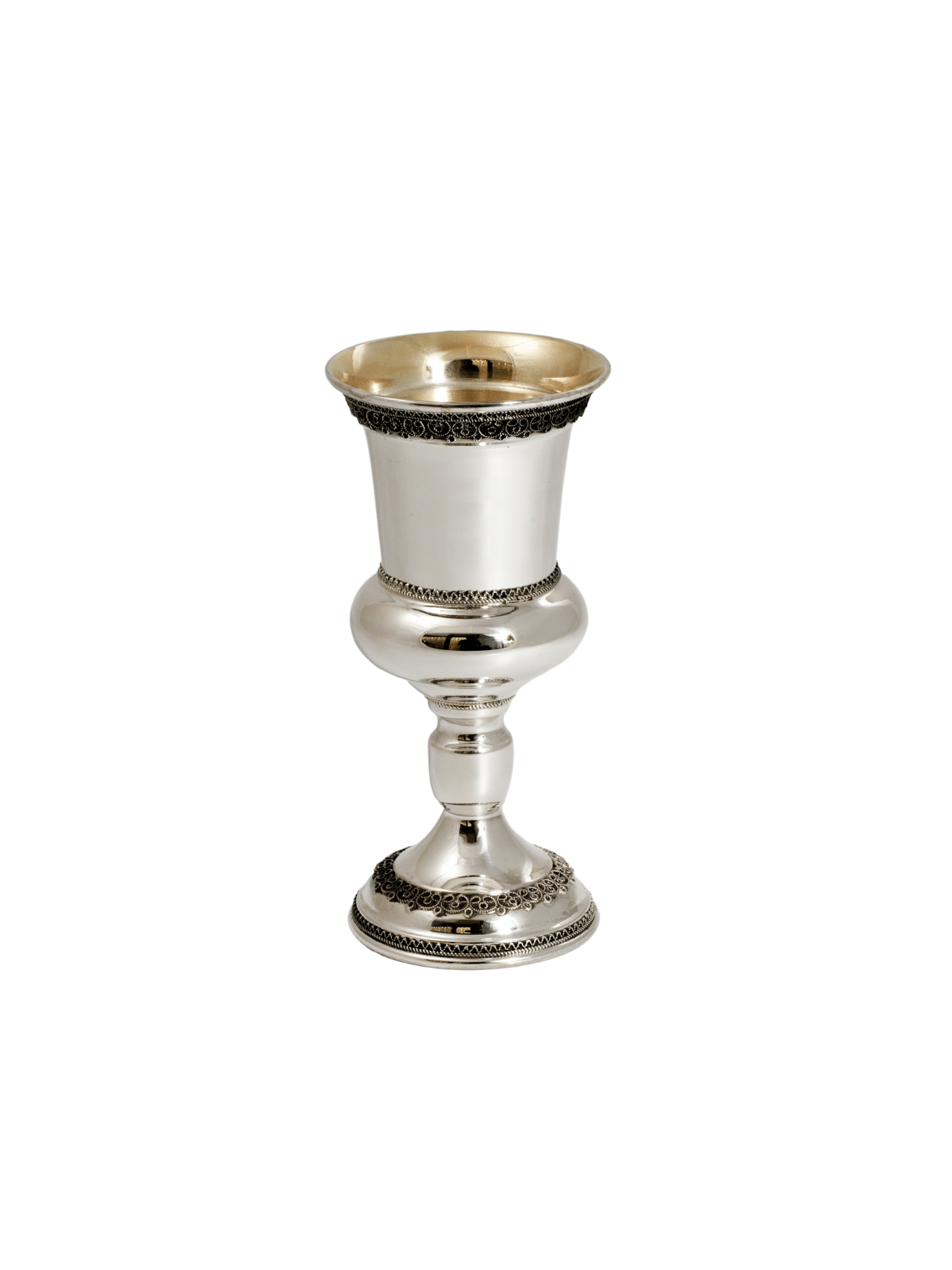 Yemenite Filigree Kiddush Cup from Pure Silver - U , Kiddush Cups , Is
