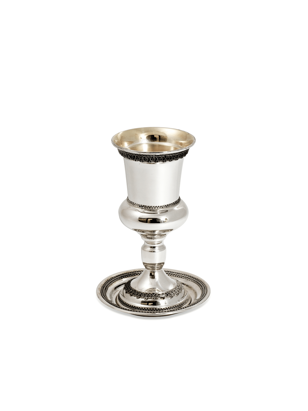 Yemenite Filigree Kiddush Cup from Pure Silver - U , Kiddush Cups , Is