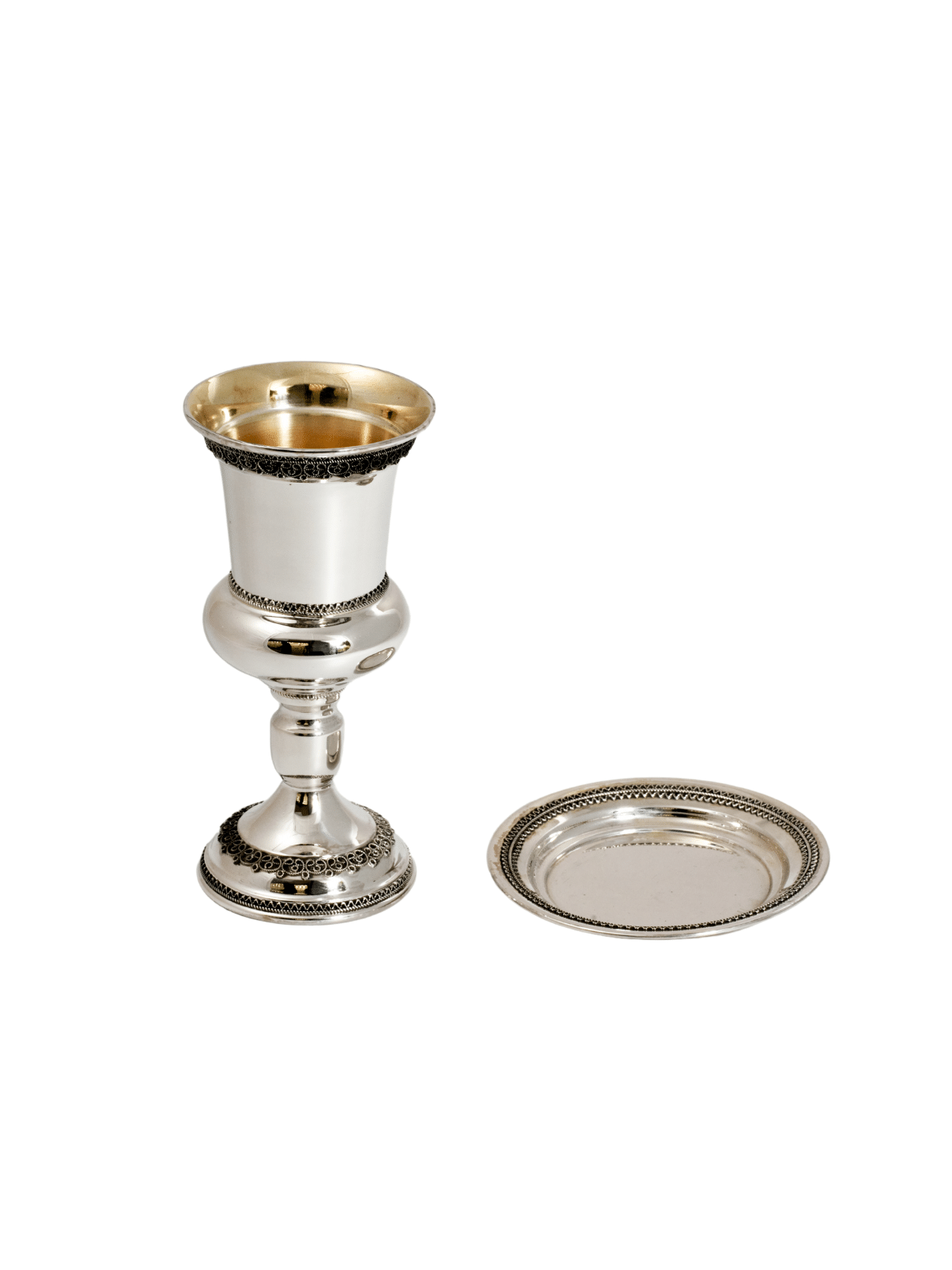 Coupe de Kiddouche en filigrane yéménite en argent pur - U , Coupes de Kiddouche , Est
