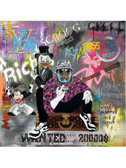 Pop Art Multicolor Mickey Mouse and Big Boss Paint , Tu B'Av Gifts , I