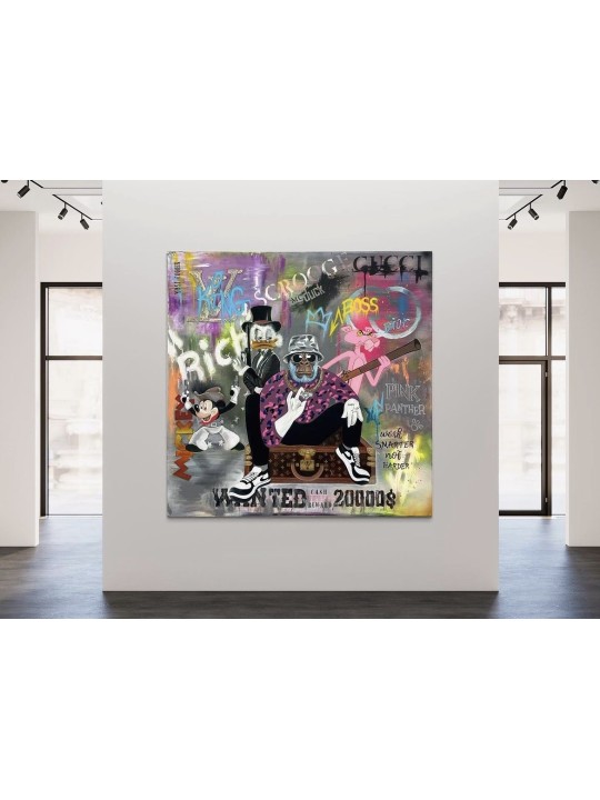Pop Art Multicolor Mickey Mouse and Big Boss Paint , Tu B'Av Gifts , I