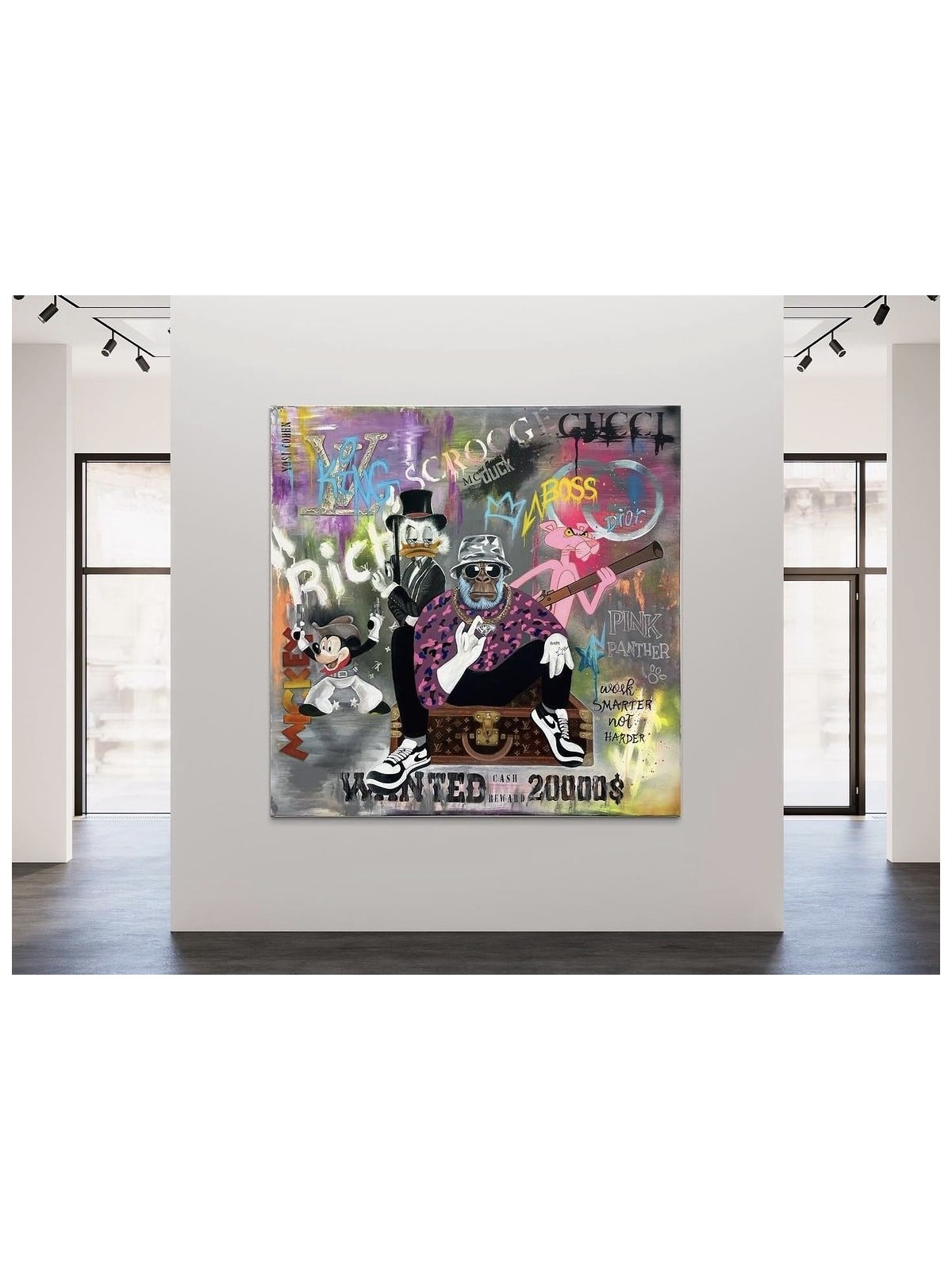 Pop Art Multicolor Mickey Mouse and Big Boss Paint , Tu B'Av Gifts , I